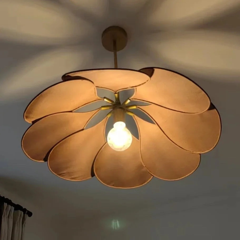 Afralia™ Bohemia Linen E27 Pendant Light, Colorful LED Chandelier for Bedroom, Stairs, Hanging Lamp