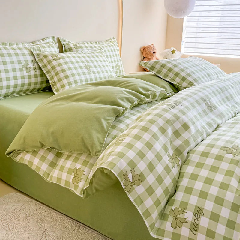 Afralia™ Flower Print Sanding Bedding Set | Skin Friendly Bedspread Kit for Home Bed