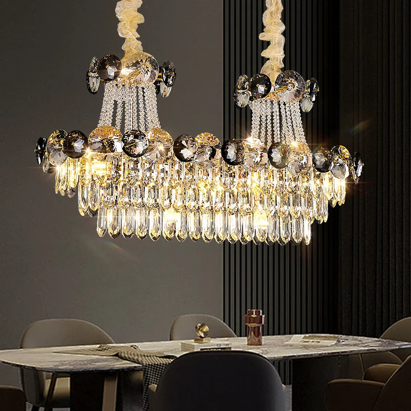 Afralia™ Crystal Light Luxury Chandelier for Living Room Dining Bedroom