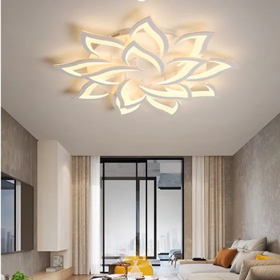 Afralia™ Lotus Chandelier: Modern LED Ceiling Light Fixture for Home, Living Room, Bedroom.