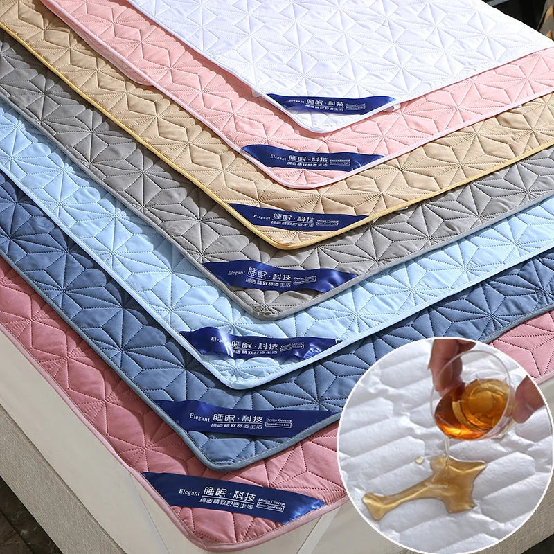 Afralia™ Quilted Waterproof Bed Pad Protector: Non-slip, Skin-friendly for Elderly & Children