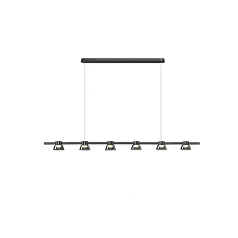 Afralia™ Black Strip Chandelier: Modern Nordic LED Lighting for Office, Restaurant, Living Room