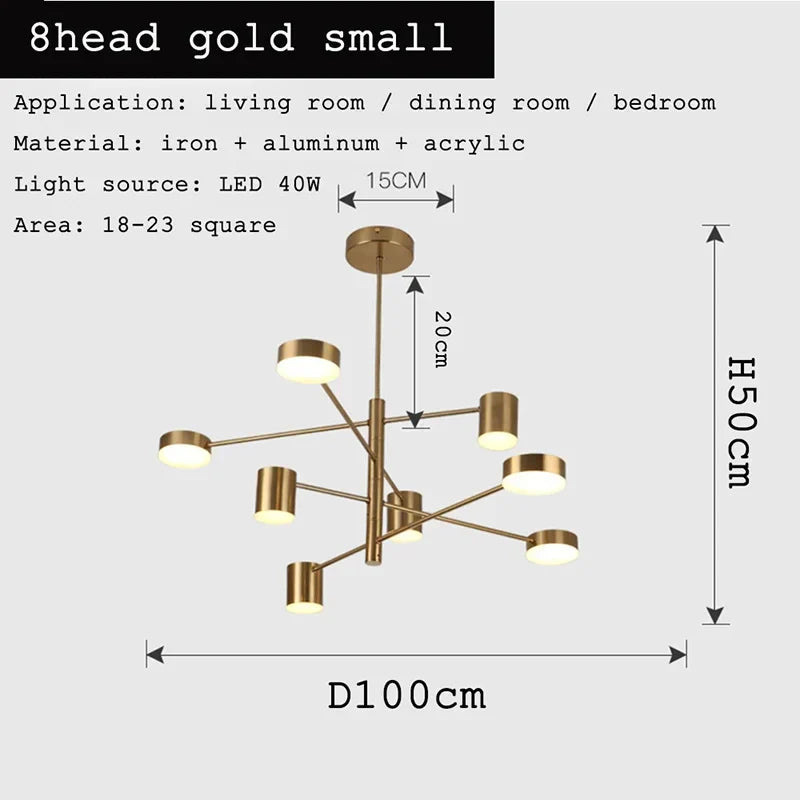 Afralia™ Black Gold White LED Chandelier: Stylish Nordic Loft Lamp for Livingroom & Bedroom