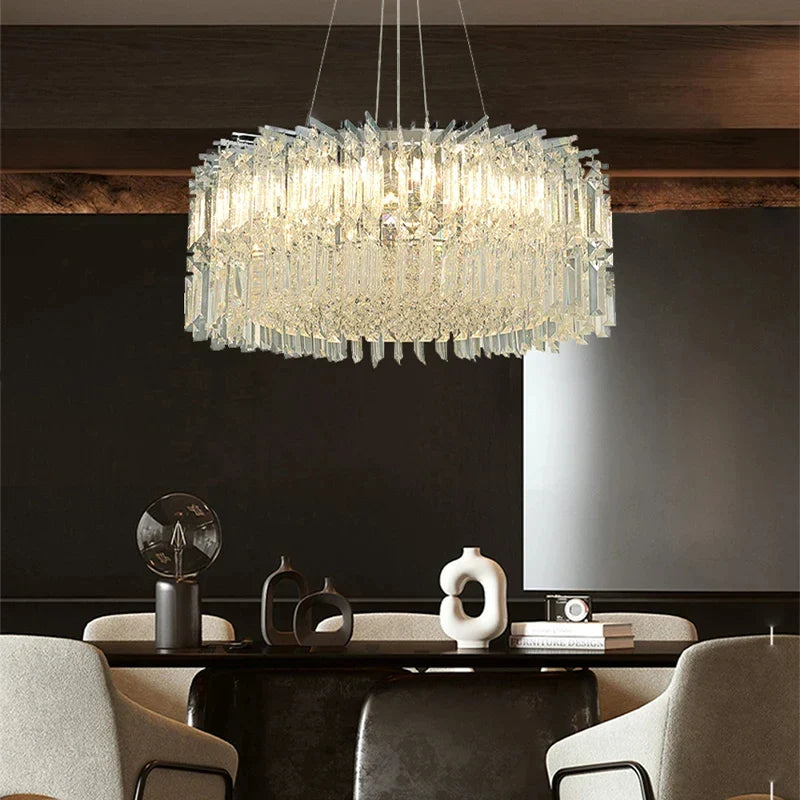 Afralia™ Crystal LED Ceiling Chandeliers Chrome Finish Home Decoration Lighting