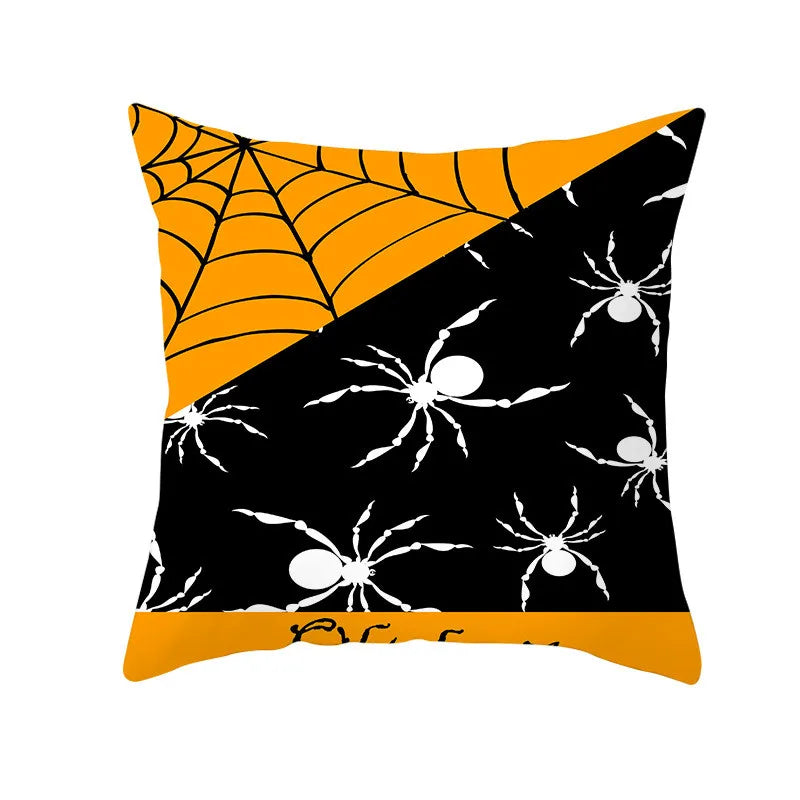 Afralia™ Pumpkin Stripe Halloween Pillowcase Home Decor - Polyester Cushion Cover for Sofa