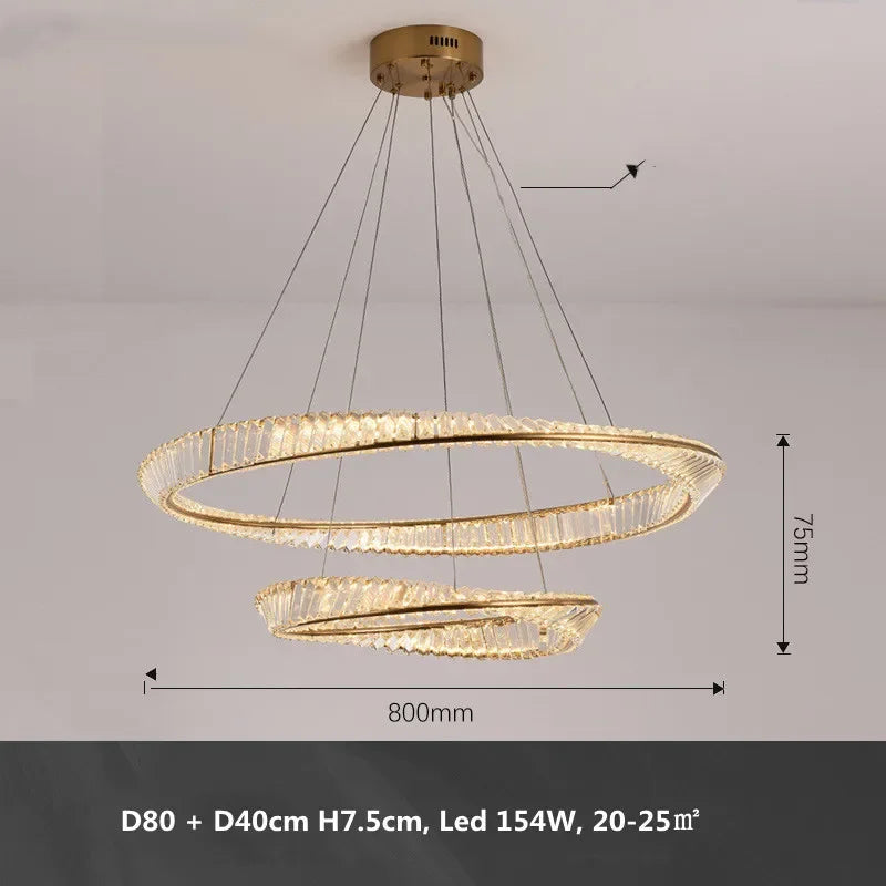 Afralia™ Gold Metal LED Dimmable Ceiling Light with K9 Crystals