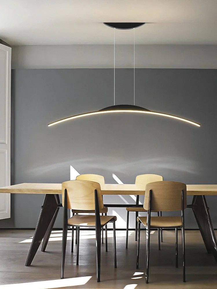 Afralia™ Black Line Chandelier: Elegant Salon Design, Luxury Lighting for Home and Restaurant