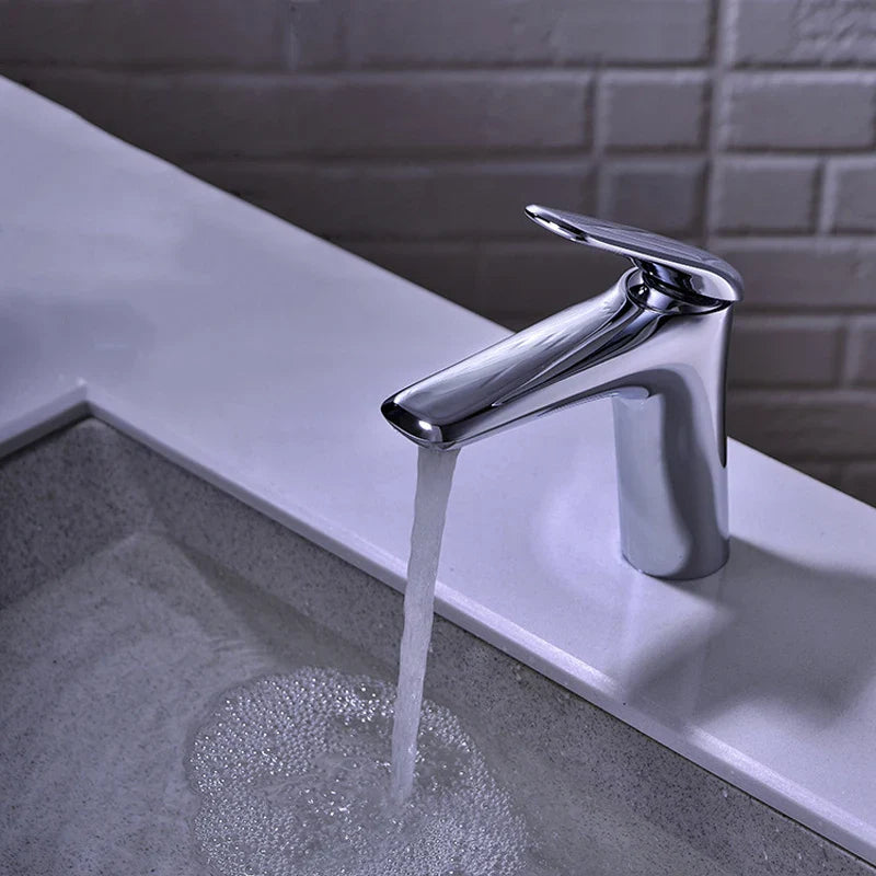 Afralia™ Basin Faucet: Single Handle Mixer Tap in Black/Chrome/Grey/Gold with Hot Cold Water