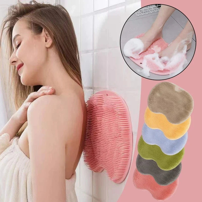 Afralia™ Silicone Shower Foot Scrubber Exfoliating Massage Brush Peeling Pad