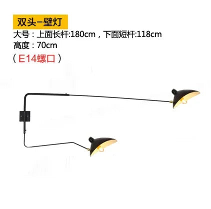 Afralia™ Industrial Spider Serge Mouille Ceiling Lamp Black LED E27 Lighting