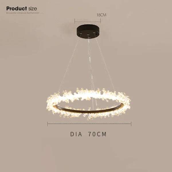 Afralia™ Gold Crystal Ring Chandelier for Living Room and Restaurant Décor