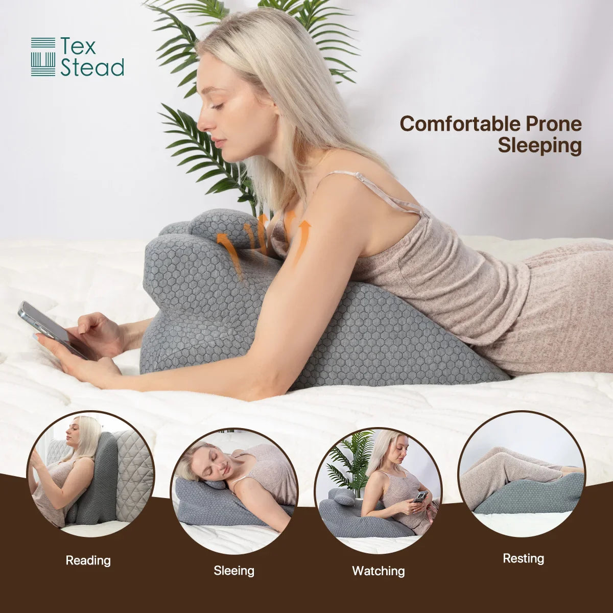 Afralia™ Memory Foam Bed Wedge Pillow for Back and Neck Pain Relief