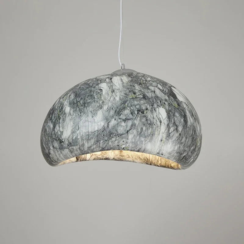 Afralia™ Marble Wabi Sabi Chandelier LED Pendant Lamp for Home Decor