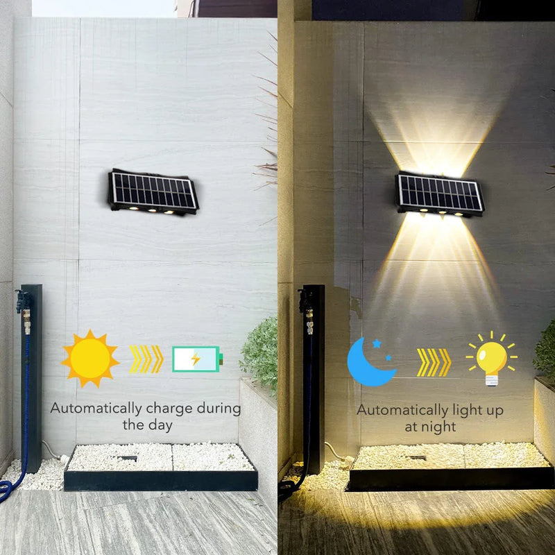 Afralia™ Outdoor Solar Garden Wall Lights Sensor Waterproof Luminous Lamp