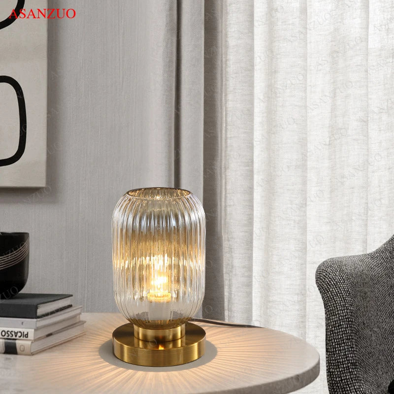 Nordic Glass Table Lamp for Bedroom & Living Room by Afralia™