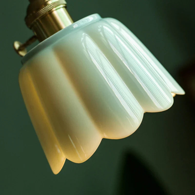 Afralia™ Ceramic Flower LED Pendant Light, Nordic Style, E27, Home Decor Lighting