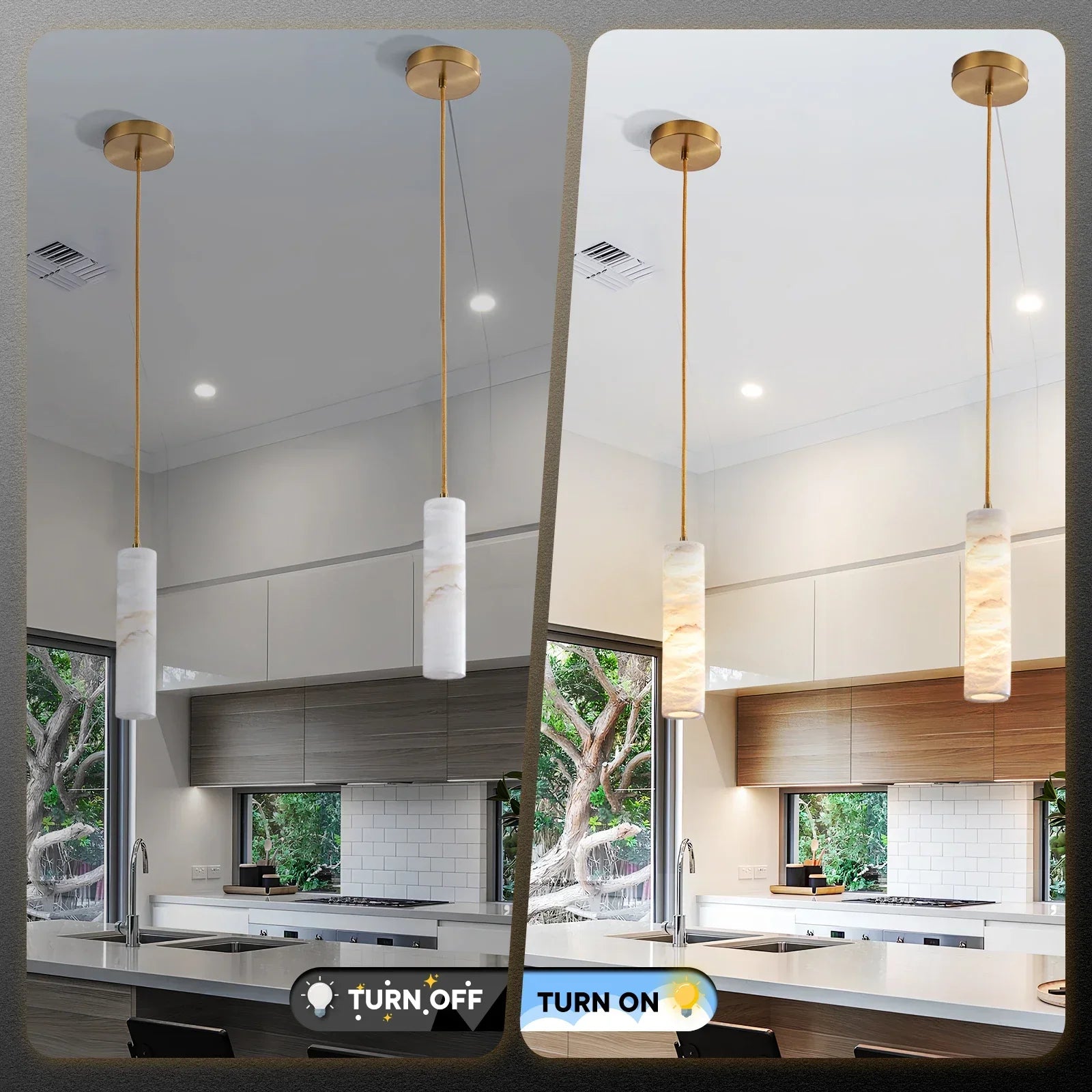 Afralia™ Alabaster Chandelier with Marble Shade Light Fixture for Bedroom