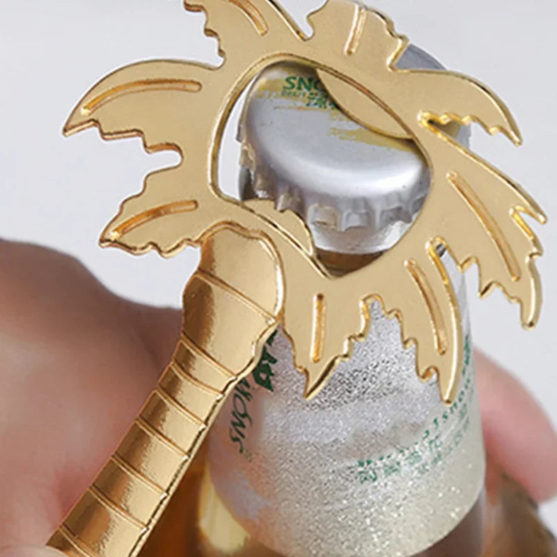 Afralia™ Coconut Tree Bottle Opener in Silver & Gold: Wedding Kitchen Tool