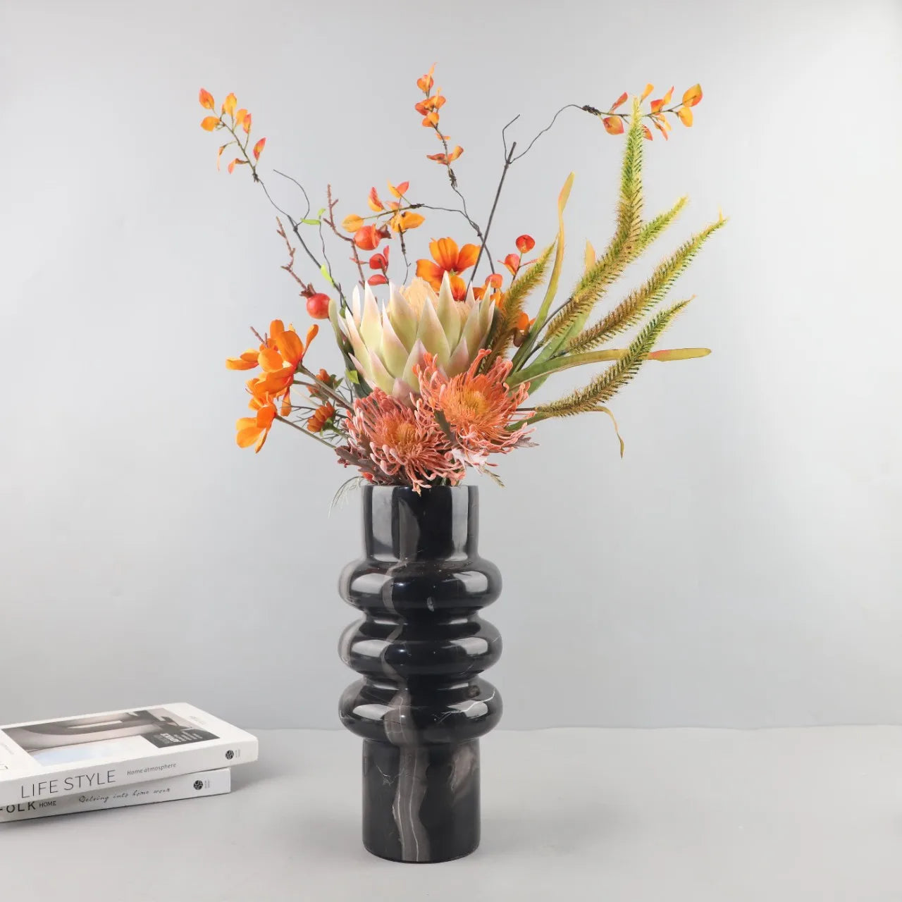 Afralia™ Marble Vase: Modern Wabi-Sabi Home Décor Piece for Living Room, Dining Room & Study