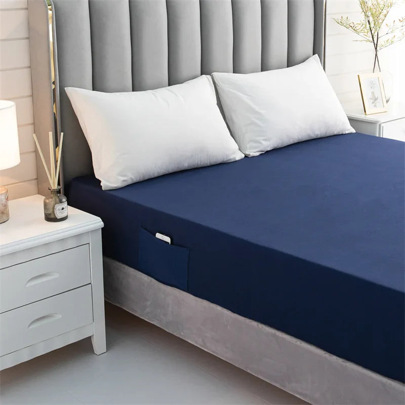 Afralia™ Luxe Sanding Fitted Sheet: High-Quality King Queen Bed Linen