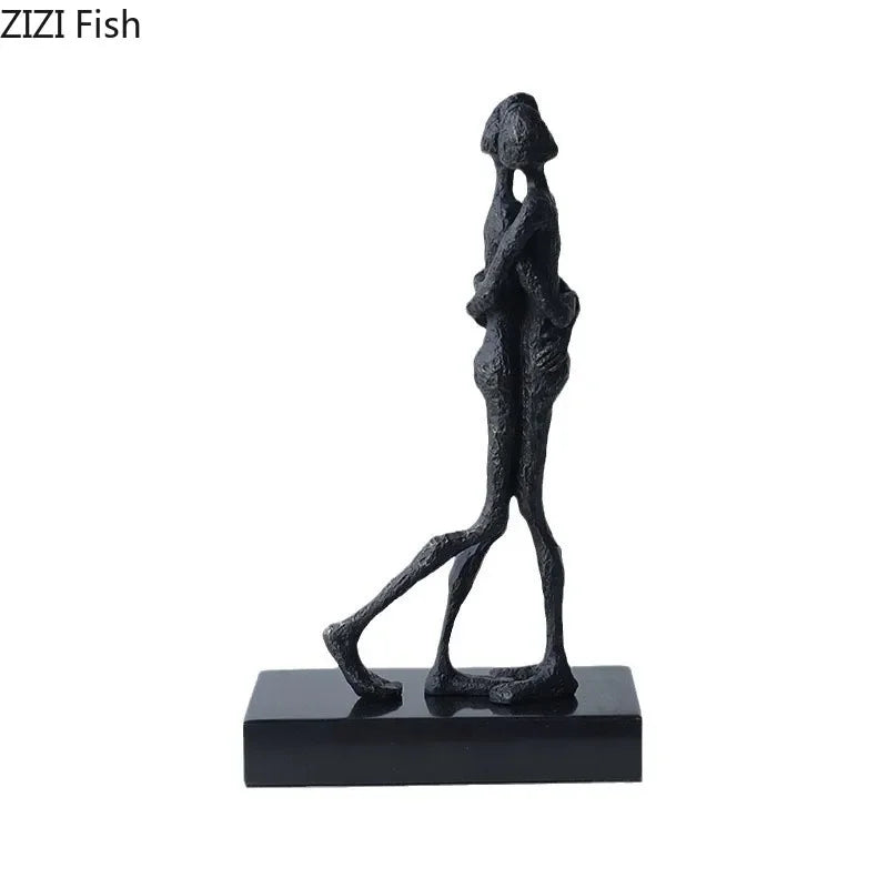 Afralia™ Abstract Couple Statue for Desk Decoration and Room Aesthetics