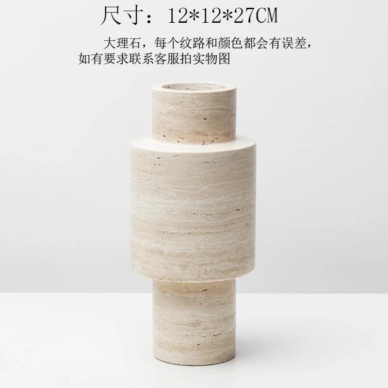 Afralia™ Natural Stone Vase Home Decor Living Room Bedroom Hotel Dining Table Flower Planter