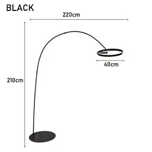 Afralia™ Nordic Circle LED Fishing Floor Lamp for Modern Home Decor