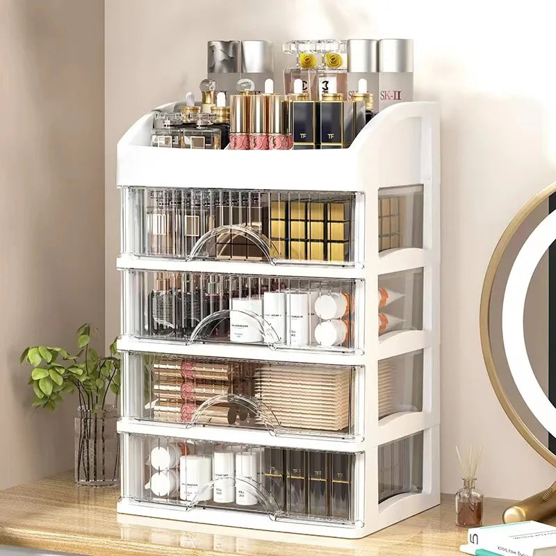 Afralia™ 4 Tier Makeup Drawer Organizer for Jewelry & Cosmetic Storage