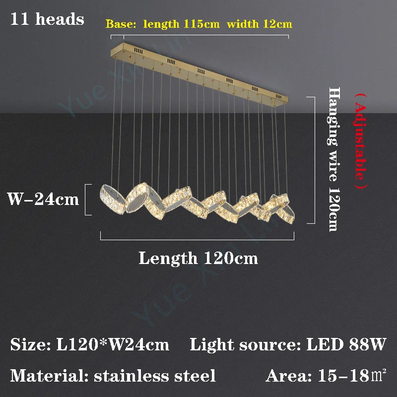 Afralia™ Luxury Crystal Ceiling Pendant LED Chandelier with Remote Control