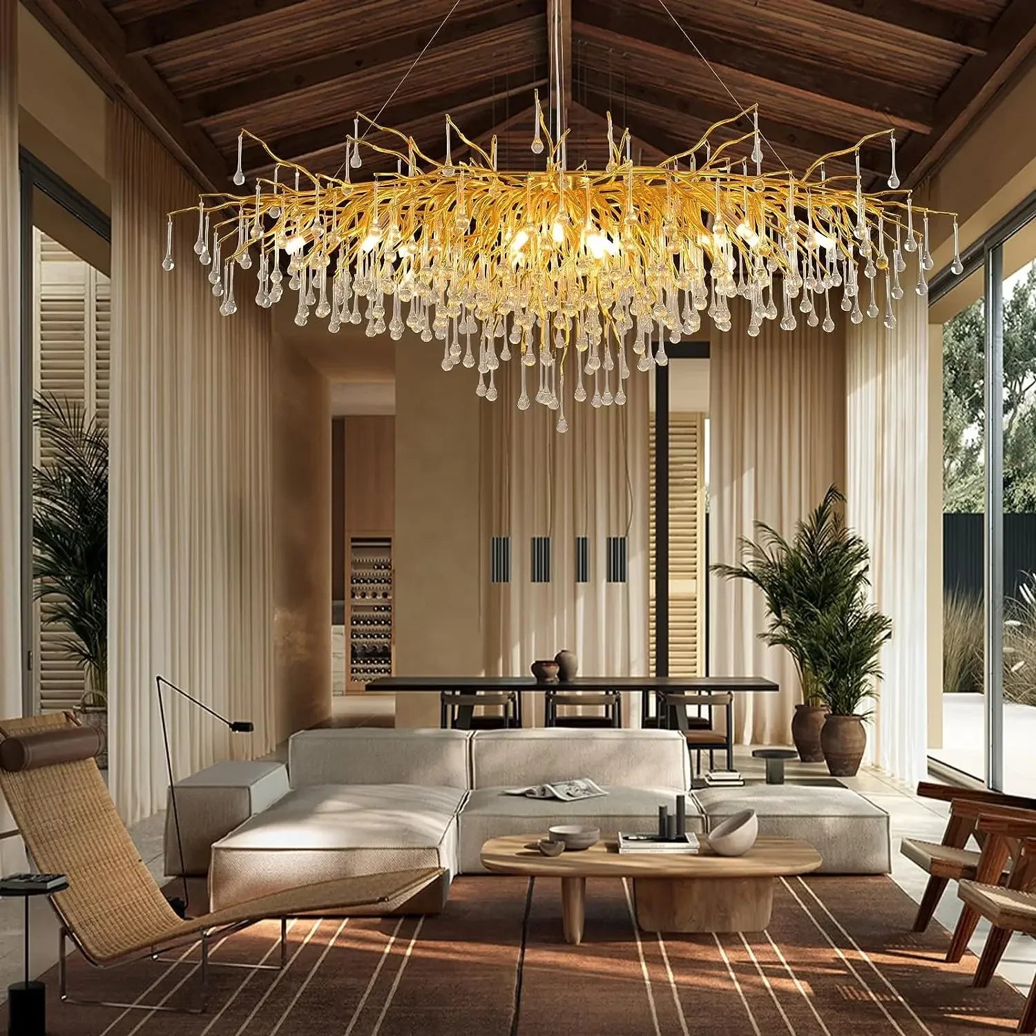 Afralia™ Modern Gold Chrome Crystal Chandelier for Living Room Dining Bedroom Fixtures