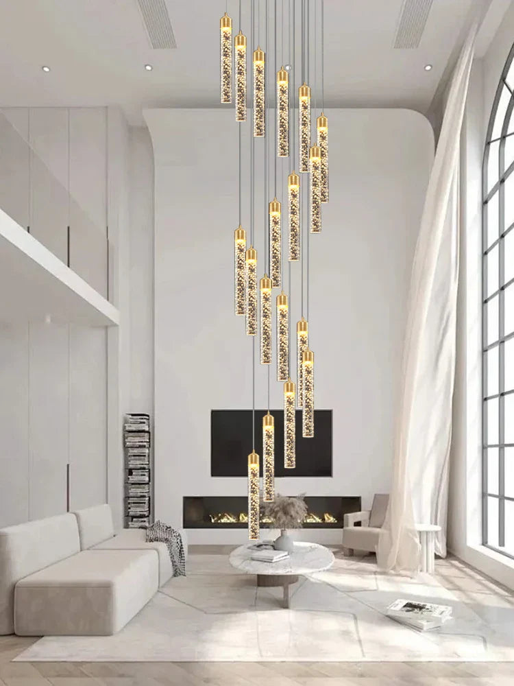 Afralia™ High-ceiling Room Pendant Lights Adjustable Luxury Fixture