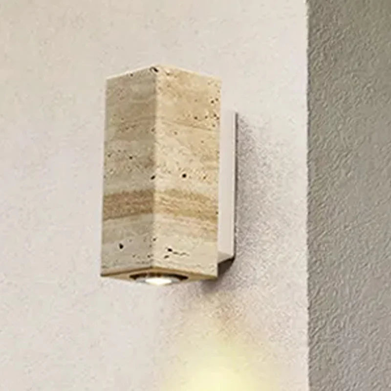 Afralia™ Yellow Stone LED Wall Sconce for Home Decor Lighting