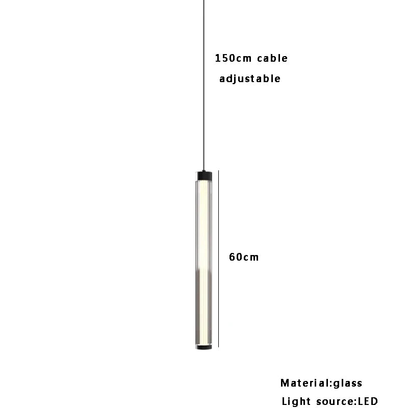 Afralia™ Glass Tube LED Ceiling Pendant Light - Minimalist Nordic Design