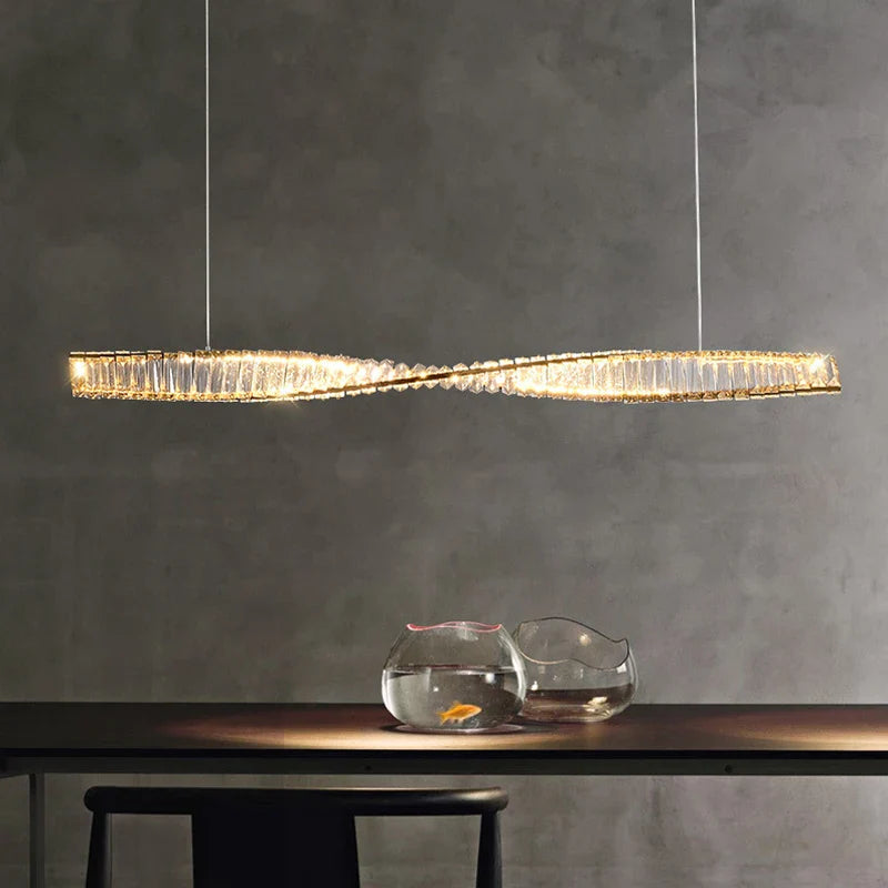 Afralia™ Crystal Chandelier LED Strip for Home Dining Room Decoration