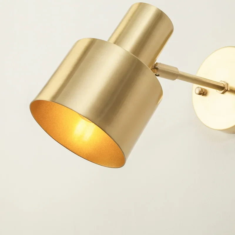 Afralia™ Nordic Copper LED Wall Lamp Pull Chain Switch Wandlamp