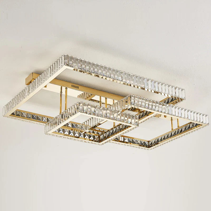 Afralia™ Luxury LED Crystal Ceiling Chandelier for Modern Living Room Lighting
