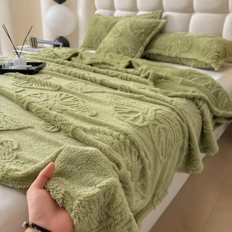 Afralia™ Chiffon Butterfly Jacquard Throw Blanket, Soft & Cozy Shawl for Couch/Bed