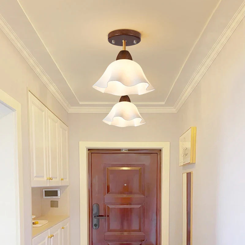 Afralia™ White Glass LED Ceiling Light - Modern Nordic Style Home Decor