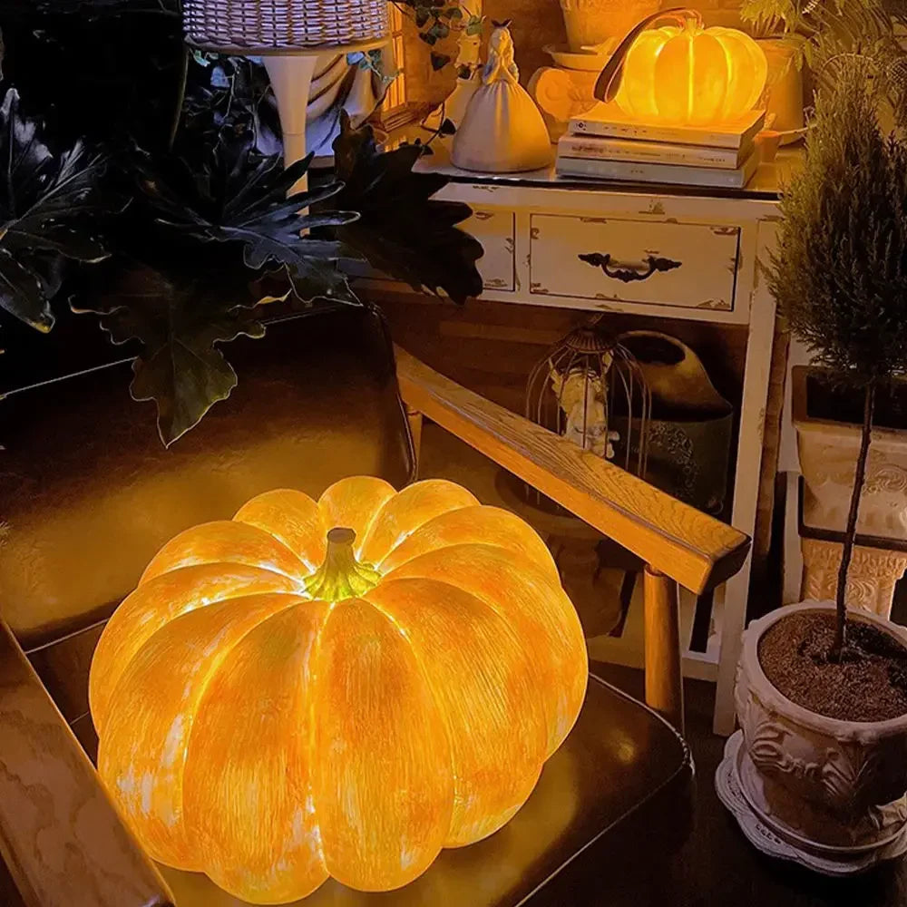 Afralia™ Pumpkin Table Lamp | Rechargeable & Portable | Modern Style, Bedroom Study Atmosphere