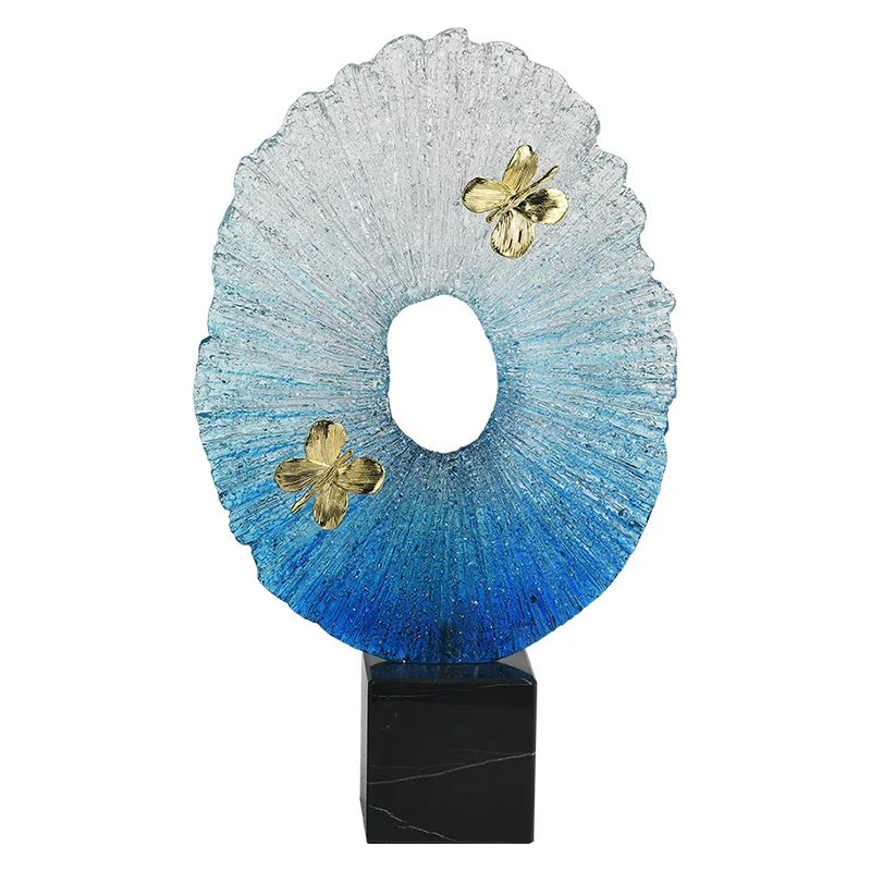 Afralia™ Copper Money Tree Sculpture: Luxury Living Room Decor Resin Crafts
