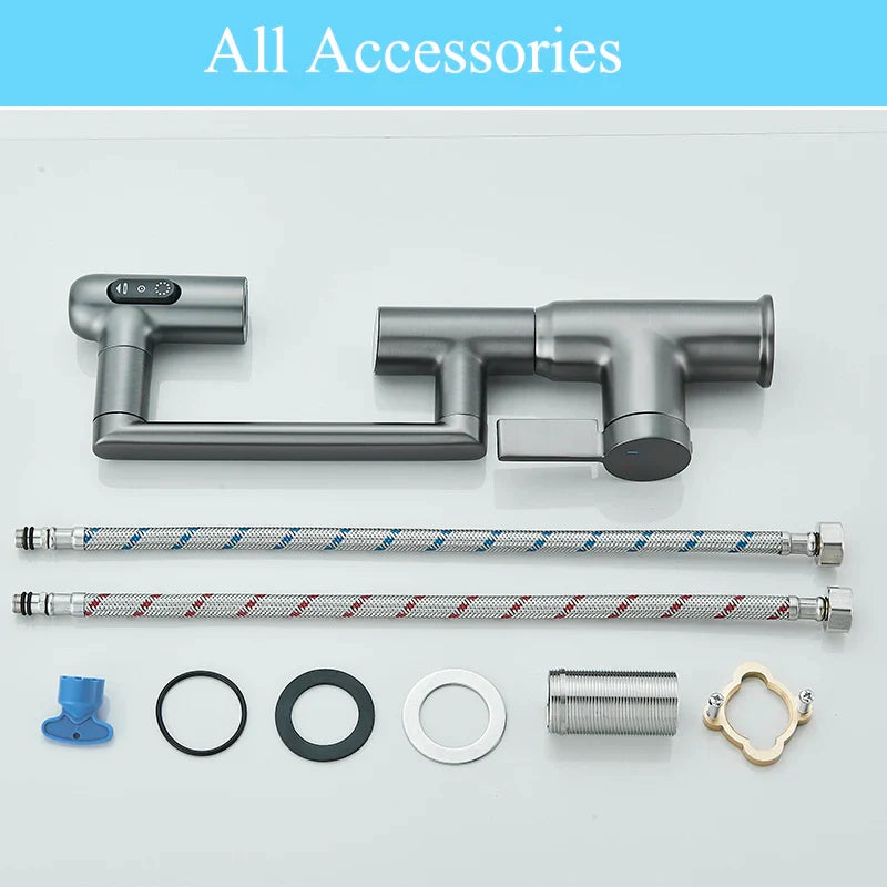 Afralia™ LED Bathroom Basin Faucet 360 Rotation Mixer Sink Tap with Multifunction Stream Sprayer