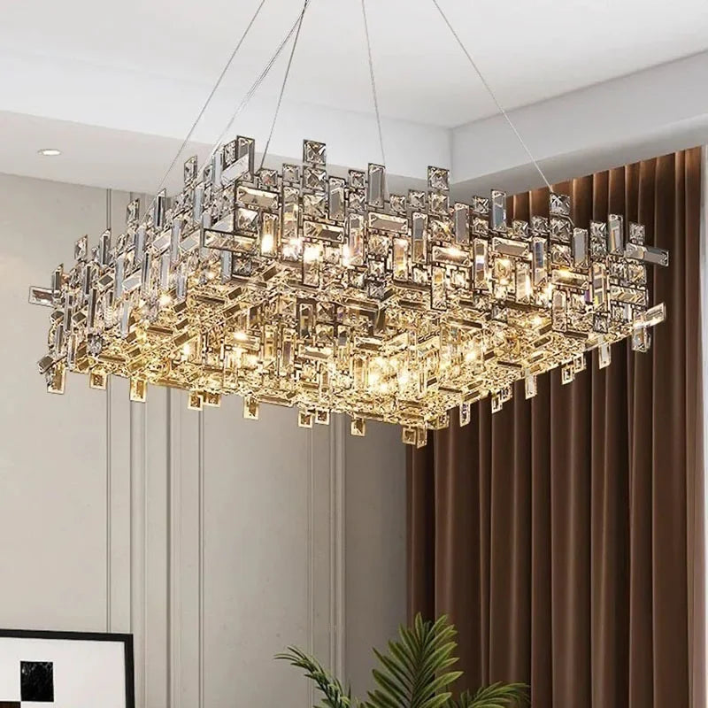 Afralia™ Luxury Crystal LED Chandelier for Elegant Living Spaces