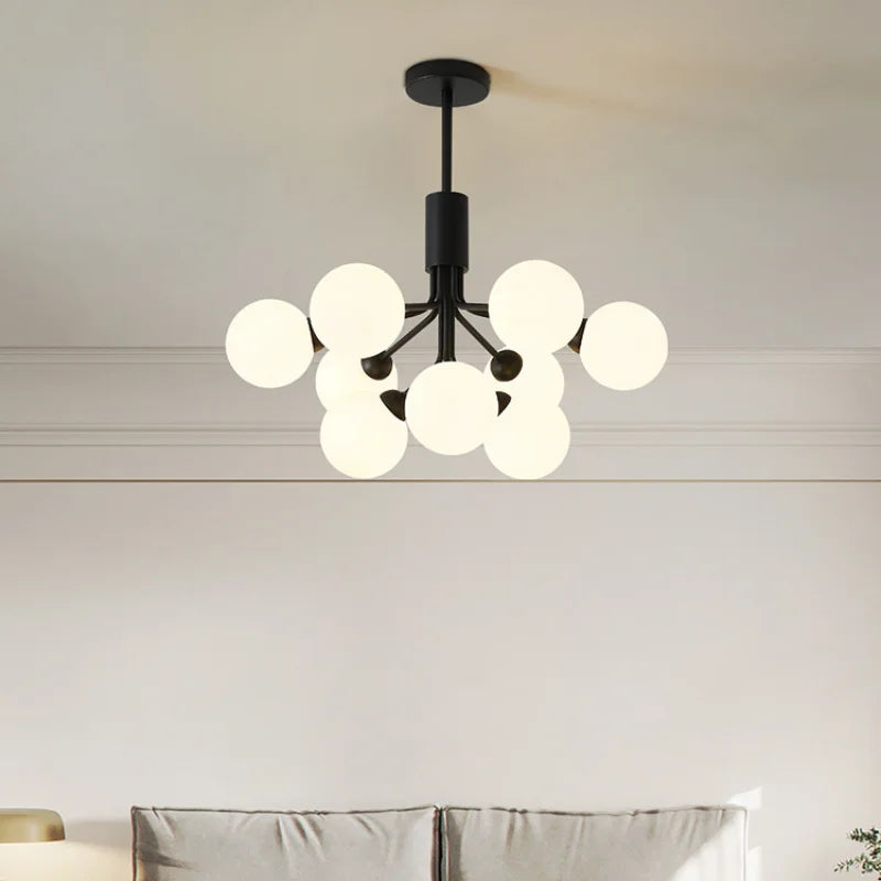 Afralia™ Nordic Glass Ball Chandelier in Gold - Modern Home Decor Lighting
