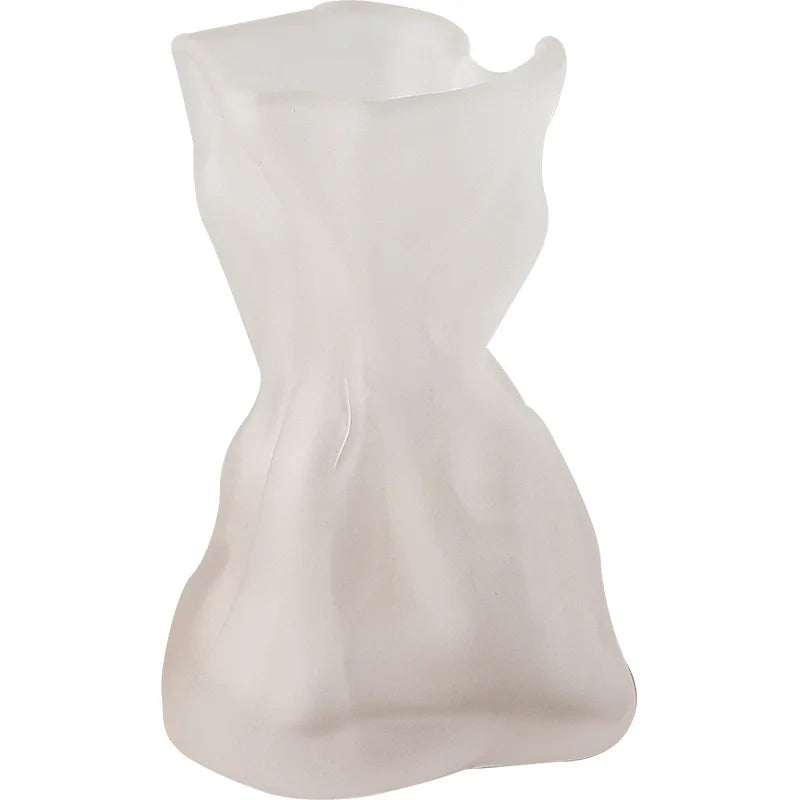 Afralia™ Clear Glass Folded Road Vase - Creative Handcrafted Hydroponic Art Vase