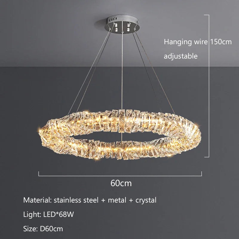 Afralia™ Crystal Pendant Chandelier for Luxury Home Decor Lighting
