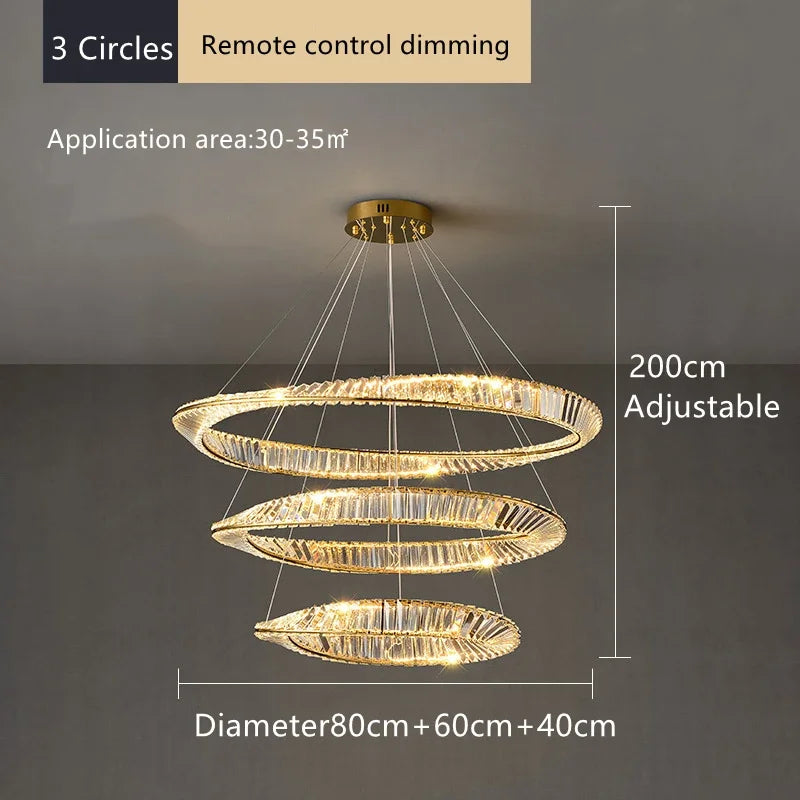 Afralia™ Crystal LED Chandelier for Home Dining Room Kitchen Gold Lustres