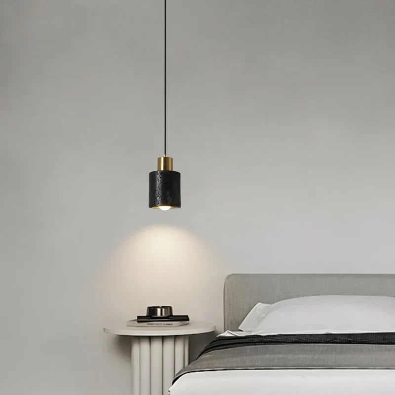 Afralia™ Black Travertine LED Pendant Lamps: Nordic Modern Home Decoration Interior Hanging Light