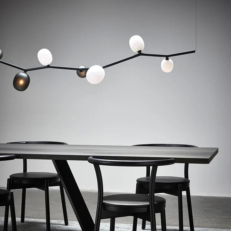 Afralia™ Glass Branch Chandelier: LED Home Decor Lighting for Living Room & Dining Table