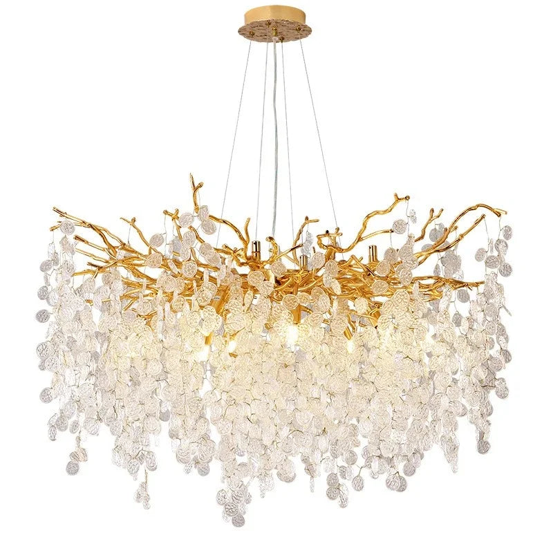Afralia™ Crystal Luxury LED Chandelier for Living & Dining Room Decoration Fixture