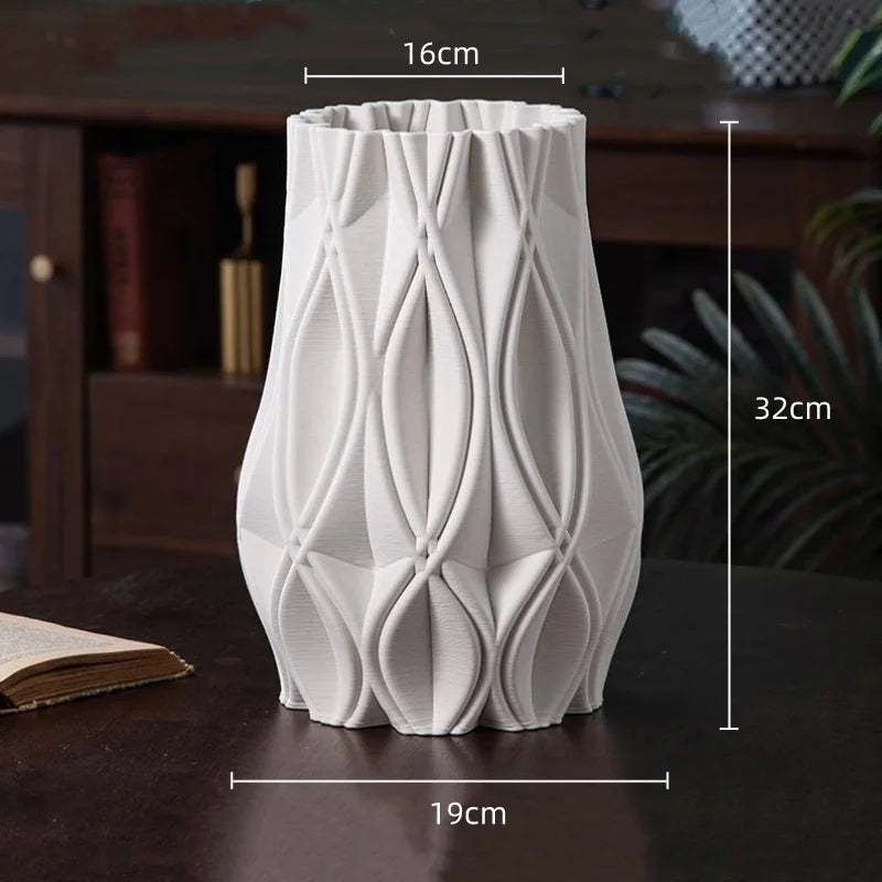 Afralia™ White Geometric Circle Ceramic Vase - Handcrafted Floral Arrangement Accessory